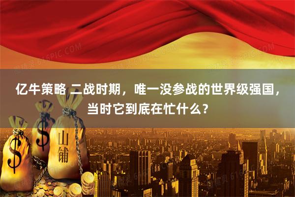 亿牛策略 二战时期，唯一没参战的世界级强国，当时它到底在忙什么？